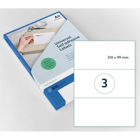 rillprint Etiquette universelle, 210 x 99 mm, blanc