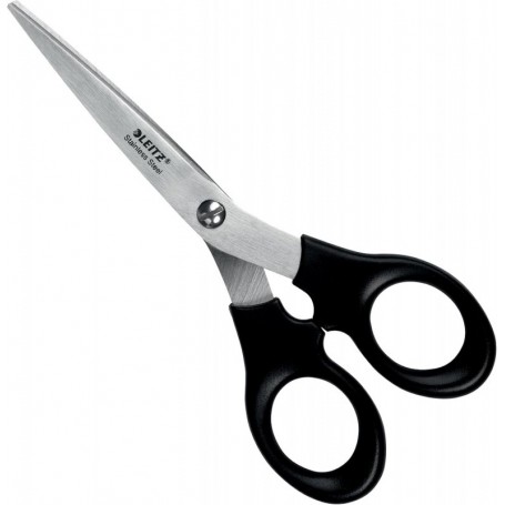 LEITZ Ciseaux, longueur: 165 mm, rond, noir