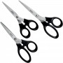 LEITZ Set de ciseaux, 3 piŠces, rond, noir