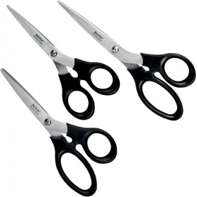 LEITZ Set de ciseaux, 3 piŠces, rond, noir