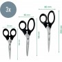 LEITZ Set de ciseaux, 3 piŠces, rond, noir