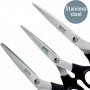 LEITZ Set de ciseaux, 3 piŠces, rond, noir