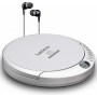 Lenco CD-201SI Portabler CD-Player mit Hörbuch- und Ladefunktion, silber