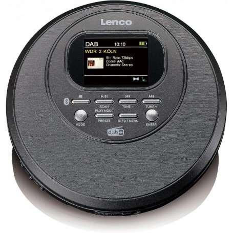 Lenco CD-500 Discman CD/MP3/DAB+/Radio/BT AntiShock schw