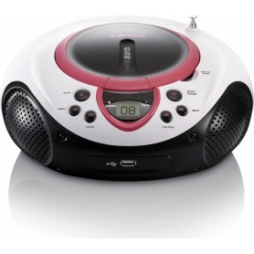Radio FM portable Lecteur CD et USB Rose