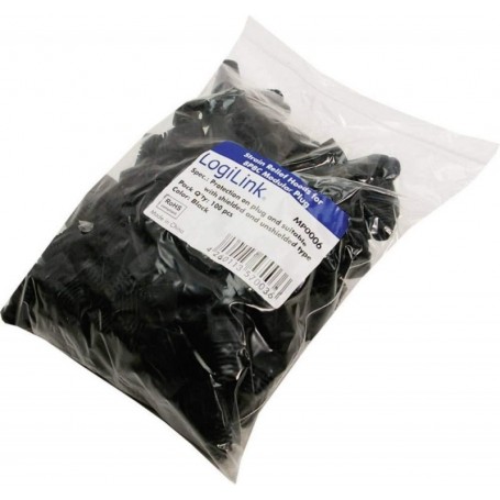 LogiLink RJ45 Plug kink Protection Sleeve 5.8mm 100 pieces. Black MP0006