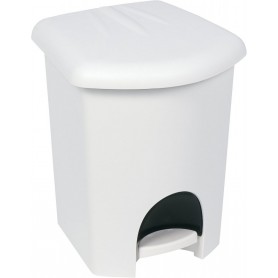 plast team Poubelle cosmtique pdale, 6 litres, blanc