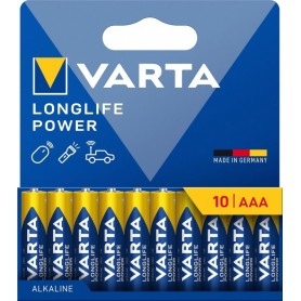 VARTA Pile alcaline \"LONGLIFE POWER\", Micro AAA, pack de 10