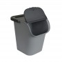 EDA Poubelle de tri TriHome, 40 litres, ciment/anthracite