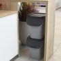 EDA Poubelle de tri TriHome, 40 litres, ciment/anthracite
