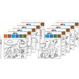 HEYDA Kit d\'aquarelles \"Dinosaure\", 10 motifs