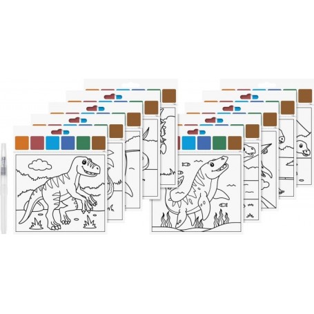 HEYDA Kit d\'aquarelles \"Dinosaure\", 10 motifs