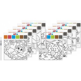 HEYDA Kit d\'aquarelles \"Animaux du zoo\", 10 motifs