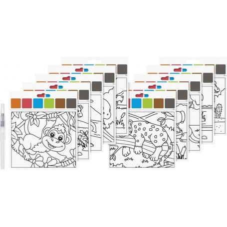 HEYDA Kit d\'aquarelles \"Animaux du zoo\", 10 motifs