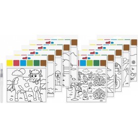 HEYDA Kit d\'aquarelles \"Ferme\", 10 motifs