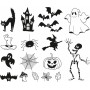 HEYDA Set de tampons motif \"Halloween\", bote fentre