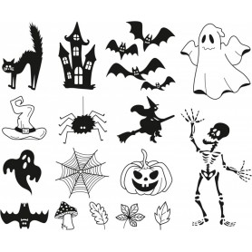 HEYDA Set de tampons motif \"Halloween\", bote fentre