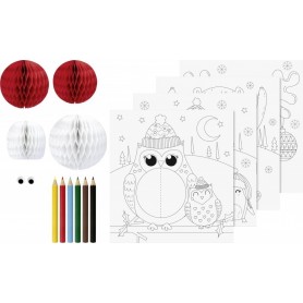 HEYDA Kit de coloriage 3D \"Animaux de l\'hiver\", 15 pices