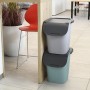 EDA Poubelle de tri TriHome, 40 litres, ciment/anthracite