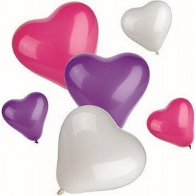 PAPSTAR Luftballons \"Heart\", Gráen und Farben sortiert