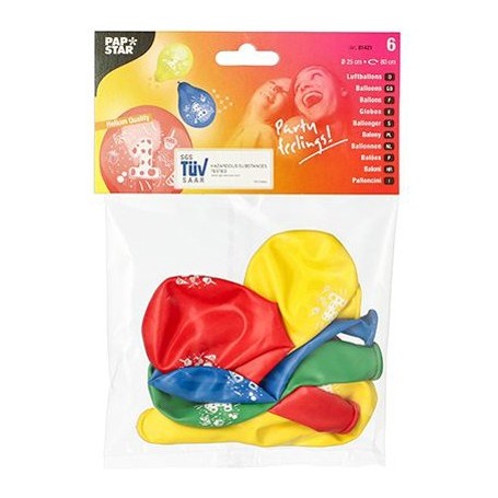 PAPSTAR Zahlenluftballons \"1\", rund, farbig sortiert