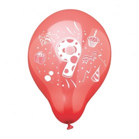 PAPSTAR Zahlenluftballons \"9\", rund, farbig sortiert