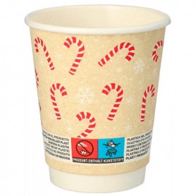 PAPSTAR Gobelet en carton \"Candy Canes\", 0,2 l