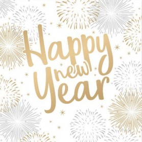 PAPSTAR Serviette motif rveillon \"Happy New Year\"