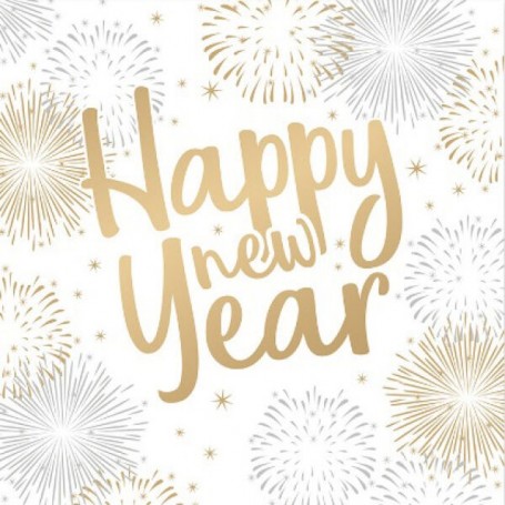 PAPSTAR Serviette motif rveillon \"Happy New Year\"