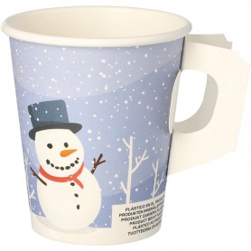 PAPSTAR Gobelet en carton avec anse \"Snowtime\", 0,2 l