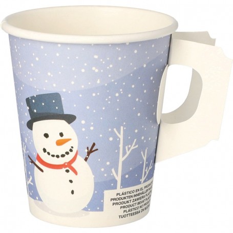 PAPSTAR Gobelet en carton avec anse \"Snowtime\", 0,2 l