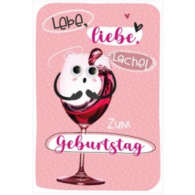 SUSY CARD Geburtstagskarte Wiggle \"Wein\"