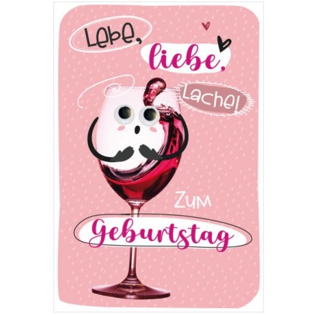 SUSY CARD Geburtstagskarte Wiggle \"Wein\"