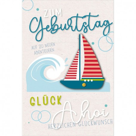 SUSY CARD Geburtstagskarte Round \"Segelboot\"