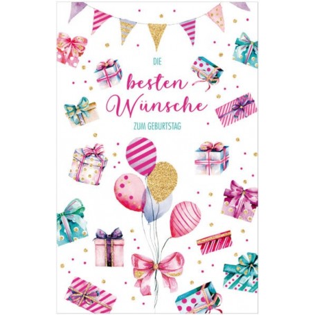 SUSY CARD Geburtstagskarte Wish and Bloom \"Geschenke\"