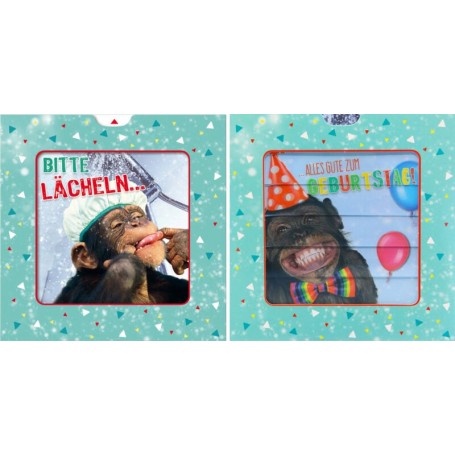 SUSY CARD 3D-Geburtstagskarte Sliding card \"Affe\"