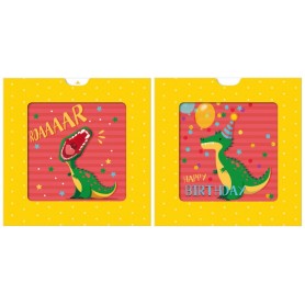 SUSY CARD Carte d\'anniversaire 3D Sliding card \"Dino\"