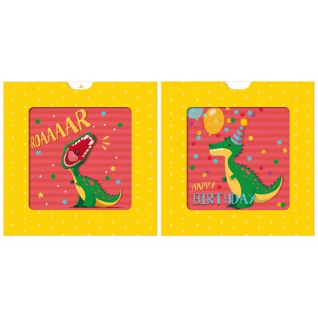 SUSY CARD Carte d\'anniversaire 3D Sliding card \"Dino\"