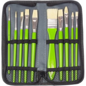 kangaro Set de pinceaux pour peinture l\'huile, 10 pices
