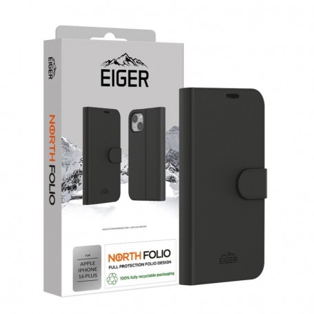 Eiger North Folio Case iPhone 16 Plus schwarz