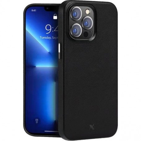 nevox StyleShell PRO MagSafe Leder iPhone 16 Pro schwarz