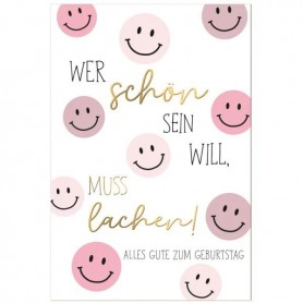 SUSY CARD Geburtstagskarte Bee yourself \"Lachende Gesichter\"