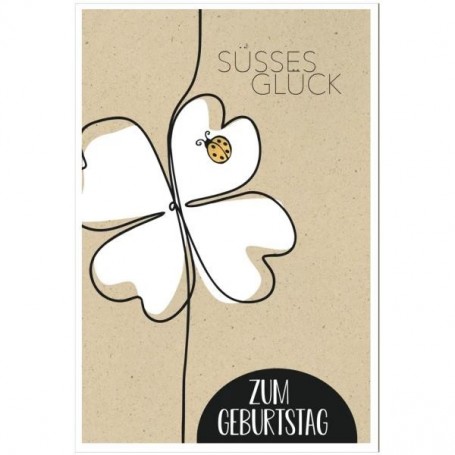 SUSY CARD Geburtstagskarte Bee yourself \"Kleeblatt\"