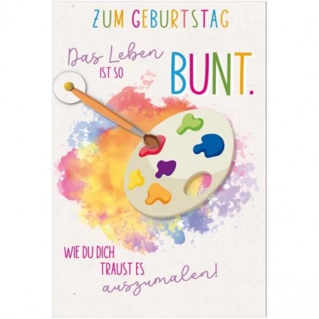 SUSY CARD Geburtstagskarte Round \"Malen\"