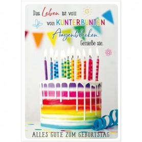 SUSY CARD Geburtstagskarte \"farbige Torte\", DIN A5