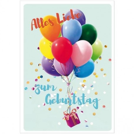 SUSY CARD Geburtstagskarte \"Geschenk-Ballons\"