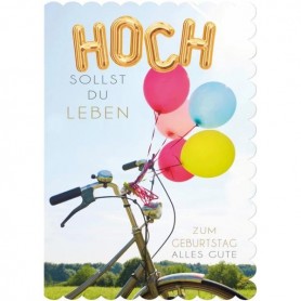 SUSY CARD Geburtstagskarte \"Fahrrad-Ballons\", DIN A5