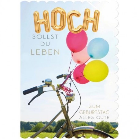 SUSY CARD Geburtstagskarte \"Fahrrad-Ballons\", DIN A5