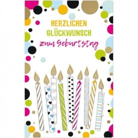 SUSY CARD Geburtstagskarte Goldelicious \"Kerzen\"