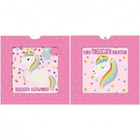 SUSY CARD 3D-Geburtstagskarte Sliding card \"Einhorn\"